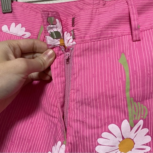 Lilly Pulitzer Vintage Pink Daisy Flower Cropped Pants - Picture 5 of 9